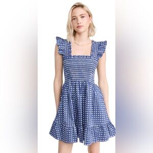 NWT Hill House Home The Elizabeth Nap Dress Blue Basketweave Large